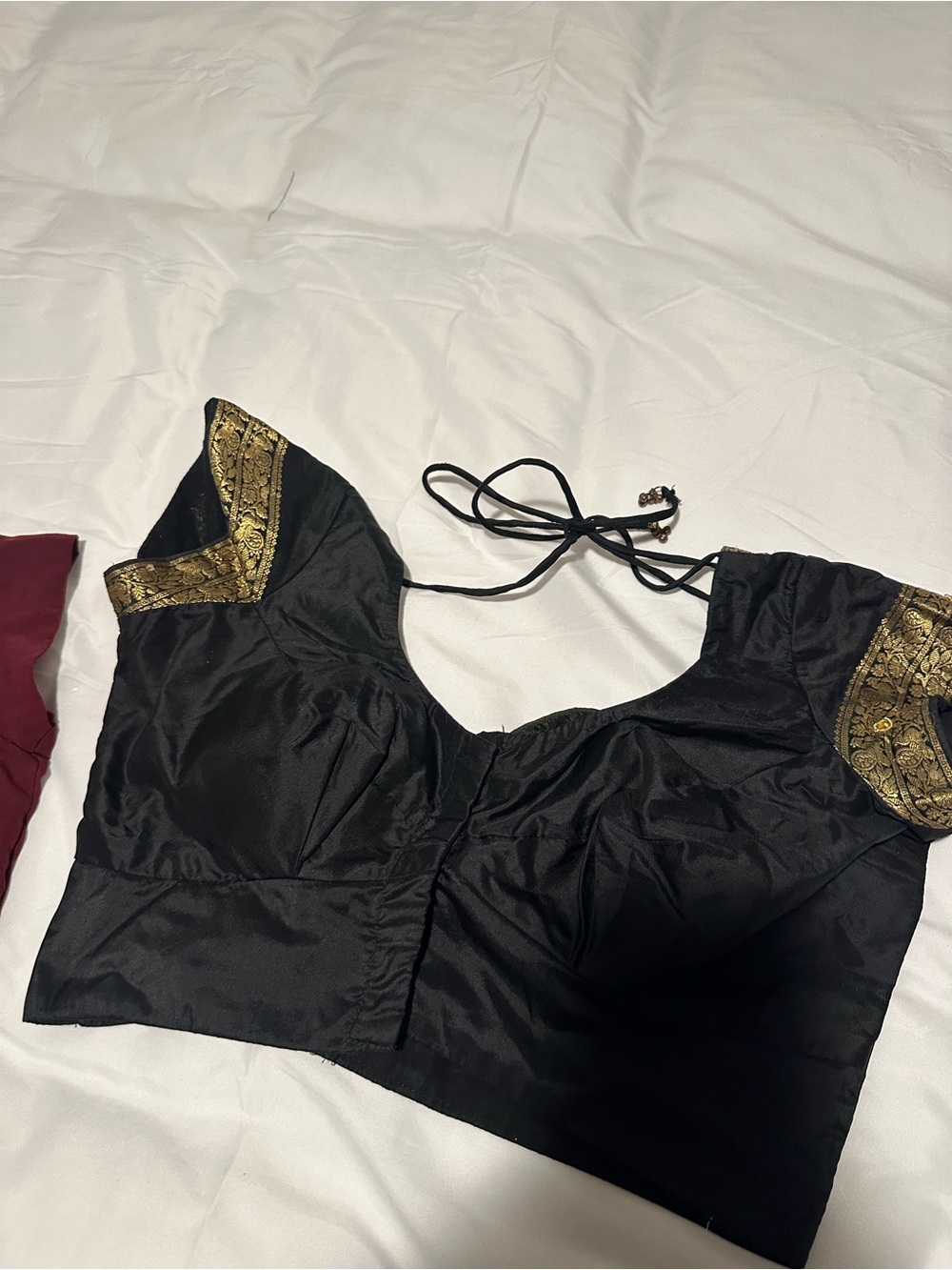 Black Women's Embellished Short Blouse